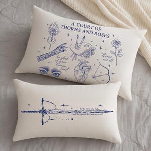 ACOTAR decorative Throw Pillow | SJM Inspired Minimalistic Bookish Double-Sided Pillow, Booktok Book lover Gift, Acotar Room Decor Gift