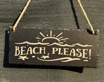beautiful garden sign made of slate