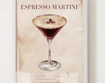 espresso martini framed wall art