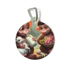 Bonita placa para mascotas, personalizada, con diseño de animales kawaii, ideal como regalo, divertida placa con nombre.