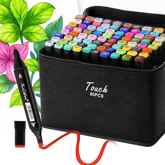 80 Dual Tip Artist Alcohol Markers: Drawing, Sketching & Card Making(without tray)