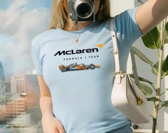 McLaren 2026 F1 Crop Top: Lando Norris & Oscar Piastri F1 Y2K Style Baby Tee