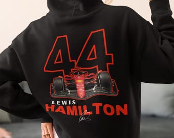 Lewis Hamilton Ferrari F1 Unisex Hoodie Formula One Merch Scuderia F1 Team Sweatshirt HAM44 Fan Gift Idea Inspired Aesthetic Racing Clothing
