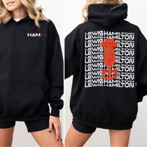 Lewis Hamilton Two Sides Unisex Hoodie Formula One Merch Ferrari F1 Racing Team Sweatshirt F1 Fan Gift Inspired Aesthetic Motorsport Apparel