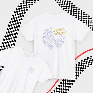 Lando Norris Vintage Porcelain Style Unisex T-Shirt F1 Merch Mclaren F1 NOR4 Fan Gift Formula One Shirt Inspired Aesthetic Racing Apparel