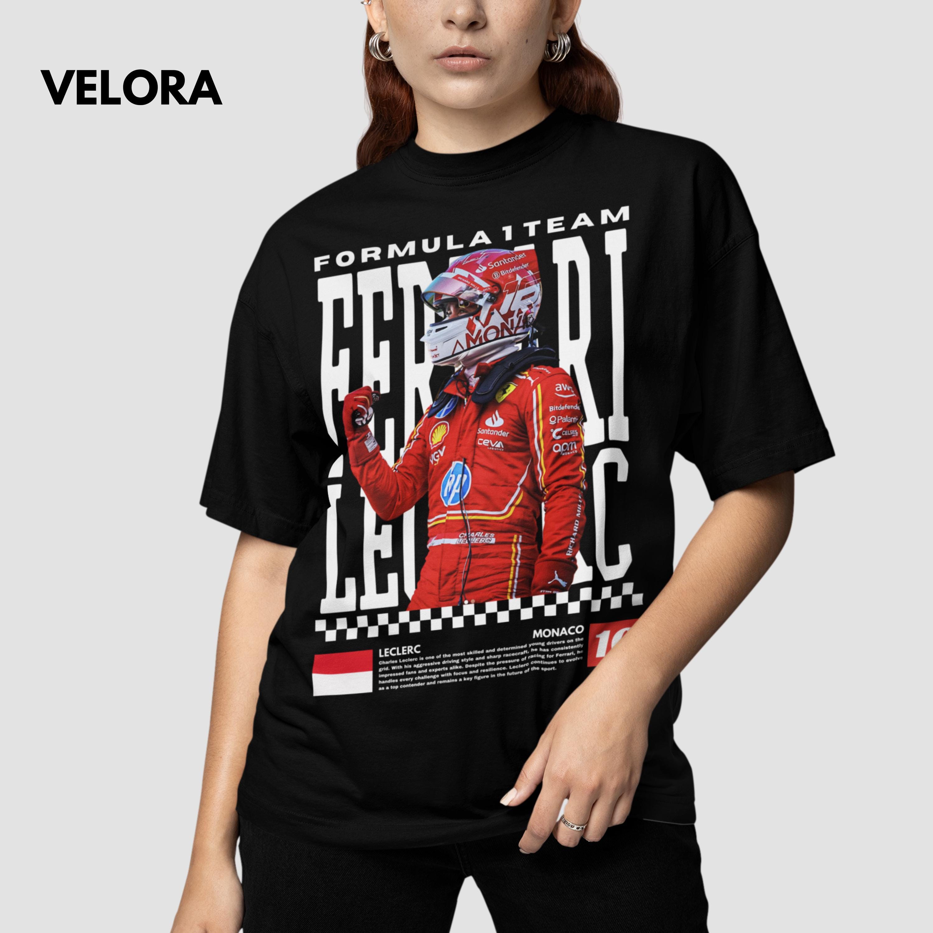 F1 フェラーリ　ルクレール　Tシャツ シャルル・ルクレール フェラーリ F1 Tシャツ：ヴィンテージ