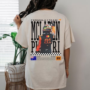 Oscar Piastri McLaren F1 T-Shirt: Vintage F1 Racing Driver Gift Shirt Formula One Merch