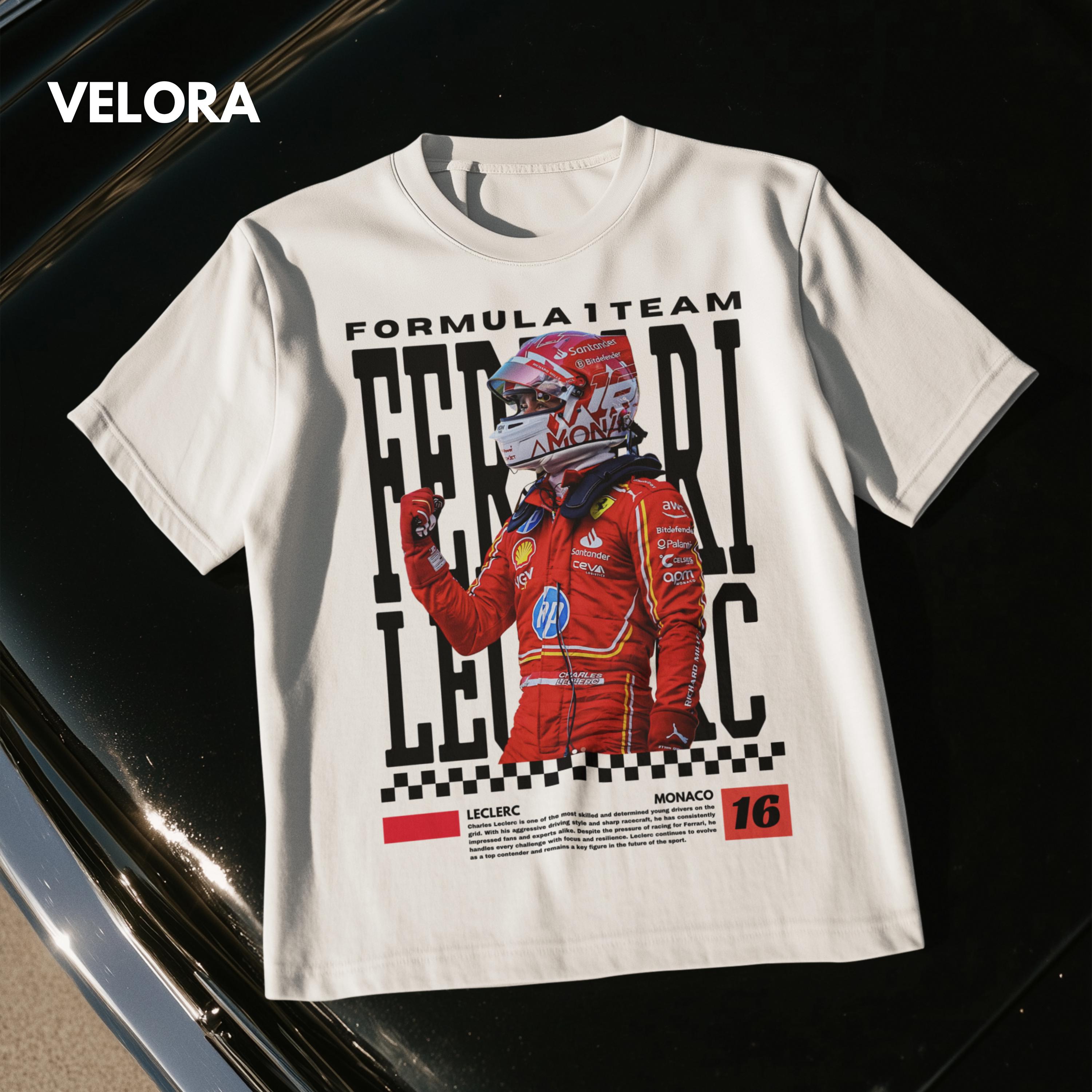 シャルル・ルクレール フェラーリ F1 Tシャツ：ヴィンテージ