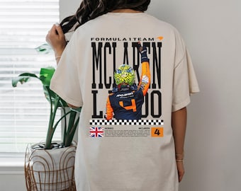 Lando Norris McLaren F1 T-Shirt: Vintage F1 Racing Driver Gift Shirt Formula One Merch