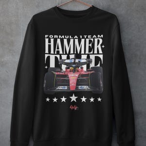 Lewis Hamilton Ferrari F1 Vintage Sweatshirt F1 Hammer Time Formula One Crewneck Sweater Scuderia F1 Team Inspired Aesthetic Racing Clothing