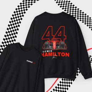 Lewis Hamilton Scuderia F1 Unisex Sweatshirt F1 Merch Ferrari F1 Two Sides Crewneck Sweater Formula 1 Gift Inspire Aesthetic Racing Clothing