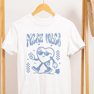 Koszulka Fresh Vibes, koszula vintage, koszula w stylu lat 90., koszulka z grafiką Y2k, miękka bawełniana wygodna koszulka, zabawna koszulka z kreskówek, luźna koszula casualowa