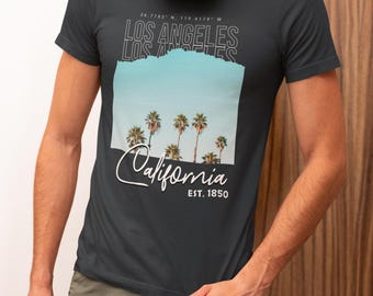 Los Angeles Palm Tree Graphic Tee, California Summer Shirt