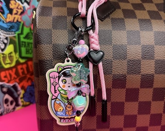 Maneki Neko Catushka Charm | Lucky Cat Nesting Doll Bag Charm
