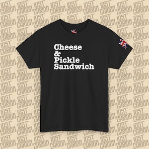 Cheese & Pickle Sandwich T-shirt, Fun Casual Shirt, Gift for Food Lovers, Unisex Cotton T-Shirt, Great for Parties and Get-Togethers