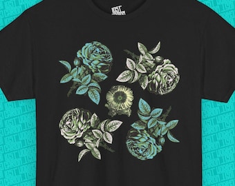 Deadly Bloom Vintage Floral T-shirt Vintage Botanical Roses Tee