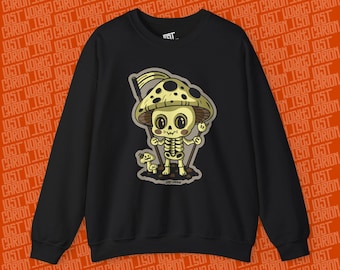 Grim Reaper Mushroom Sweatshirt | Spooky Cottagecore Clothing