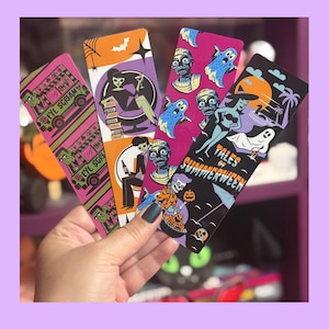 Summerween Cute Spooky Handmade Laminated Bookmarks | Halloween | Summerween | Spooky Bookmarks | Frankenstein Eye Scream |  Scary  Stories.