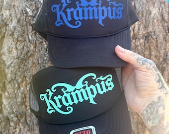Krampus Trucker Hat: Creepy Christmas Cap, Horror Holiday Hat