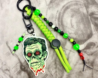 Handmade Meltdown Morty Bag Charm | Glow-in-the-Dark Zombie Accessory