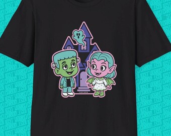 Spooky Sweethearts Pastel Goth Tee | Kawaii Halloween | Monster Couple