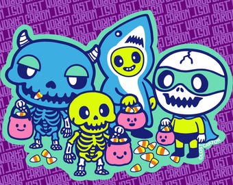 Candy Crew Handmade Sticker: Halloween Trick or Treat, Monster Gang