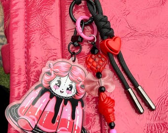 Jelly Baby acrylic keychain | Jello Mold dessert food bag charm