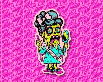 Miss Goregeous Sticker | Melting Zombie Pageant Queen | Halloween Glam Ghoul