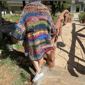 Handmade Crochet Blouse – Colorful Boho Granny Square Top – Festival Shirt – Size M/L – Bohemian Clothing – Summer Layered Look