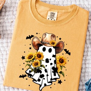 Comfort Colors Cowgirl Ghost Shirt: Western Halloween Tee