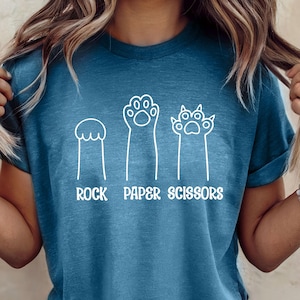 Funny Cat Paw Shirt: Rock Paper Scissors, Cat Lover Gift