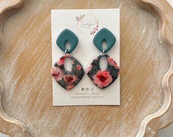 Pendientes colgantes florales elegantes, regalos para ella