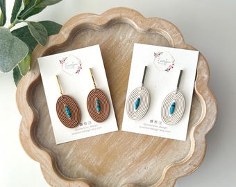 Pendientes de estilo occidental con turquesa, regalos para ella.