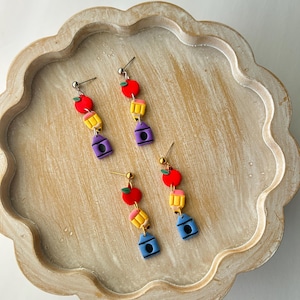 Back to School Earrings| Clay Earrings| Teacher Earrings| Teacher Gifts| Teacher Appreciation Gift| Pencil Earrings| School Earrings|Dangles