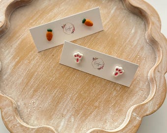 Pendientes de Pascua, pie de conejo, pendiente de zanahoria, paquete de pendientes, regalos para ella