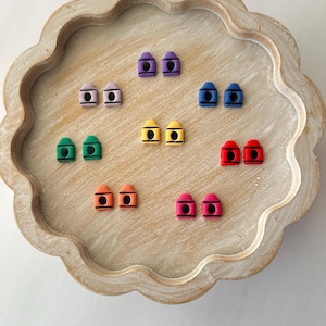 Back to School Earrings| Teacher Earrings| Crayon Studs| Teacher Appreciation| Teacher Gift| Clay Earrings|School Studs|Crayon Stud Earrings