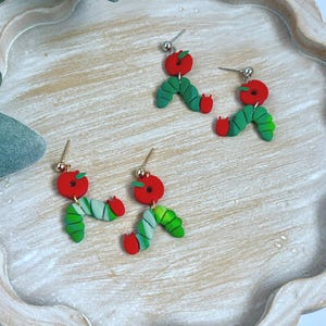 Caterpillar Dangle Earrings: Teacher Librarian Appreciation Gift , Storybook Jewelry