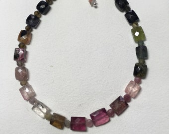 Watermelon Tourmaline bracelet 925 silver
