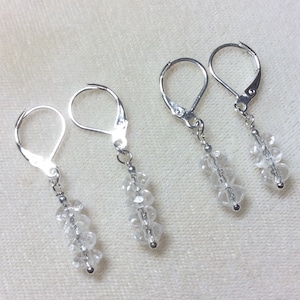 Herkimer diamond earrings, 3 or 4 gems your choice, .925 solid silver