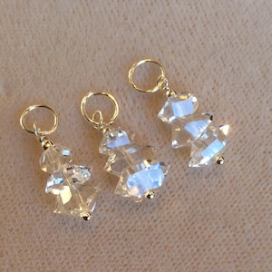 Herkimer Diamond pendant, Water Clear New York Herkimer crystals, .925 Silver