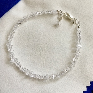 Herkimer diamond bracelet, dainty bracelet, 925 silver