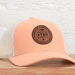 North Carolina sweet tea snapback hat Peach/Birch- Richardson 115