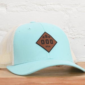 Area code snapback - custom Aruba Blue/Cream- Richardson 115