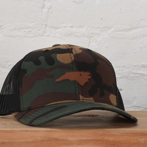 North Carolina bonfire snapback hat Camo/Black- Yupoong 6606