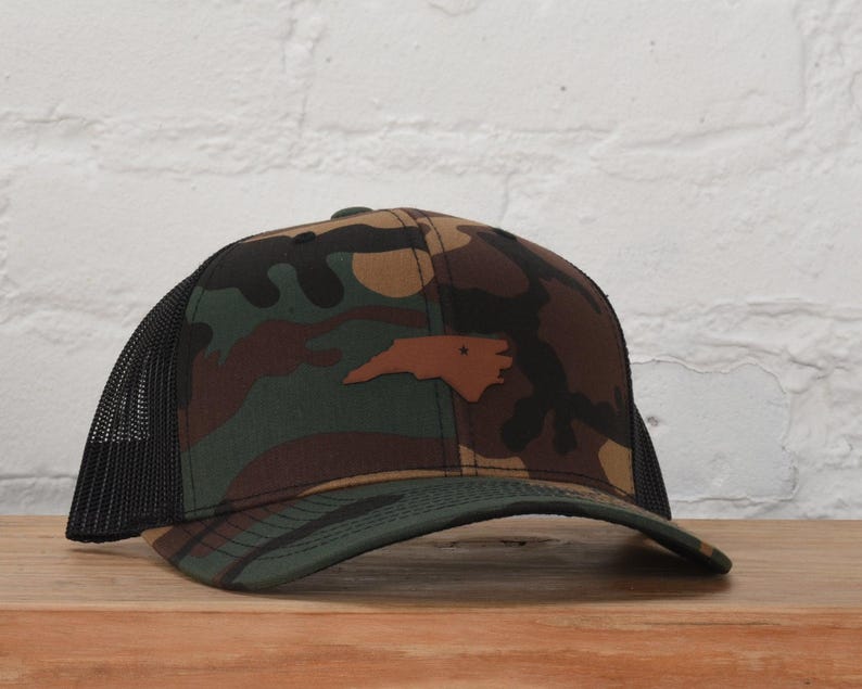 North Carolina bonfire snapback hat Camo/Black- Yupoong 6606