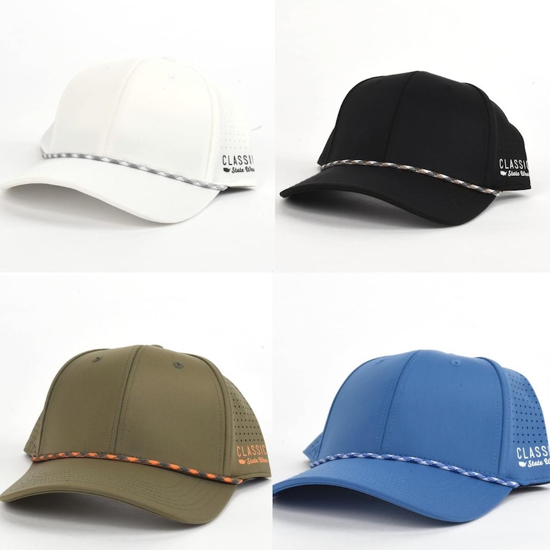 State Script Hats Customizable State - Text Script Font Performance Dri-fit Rope Hat - Etsy