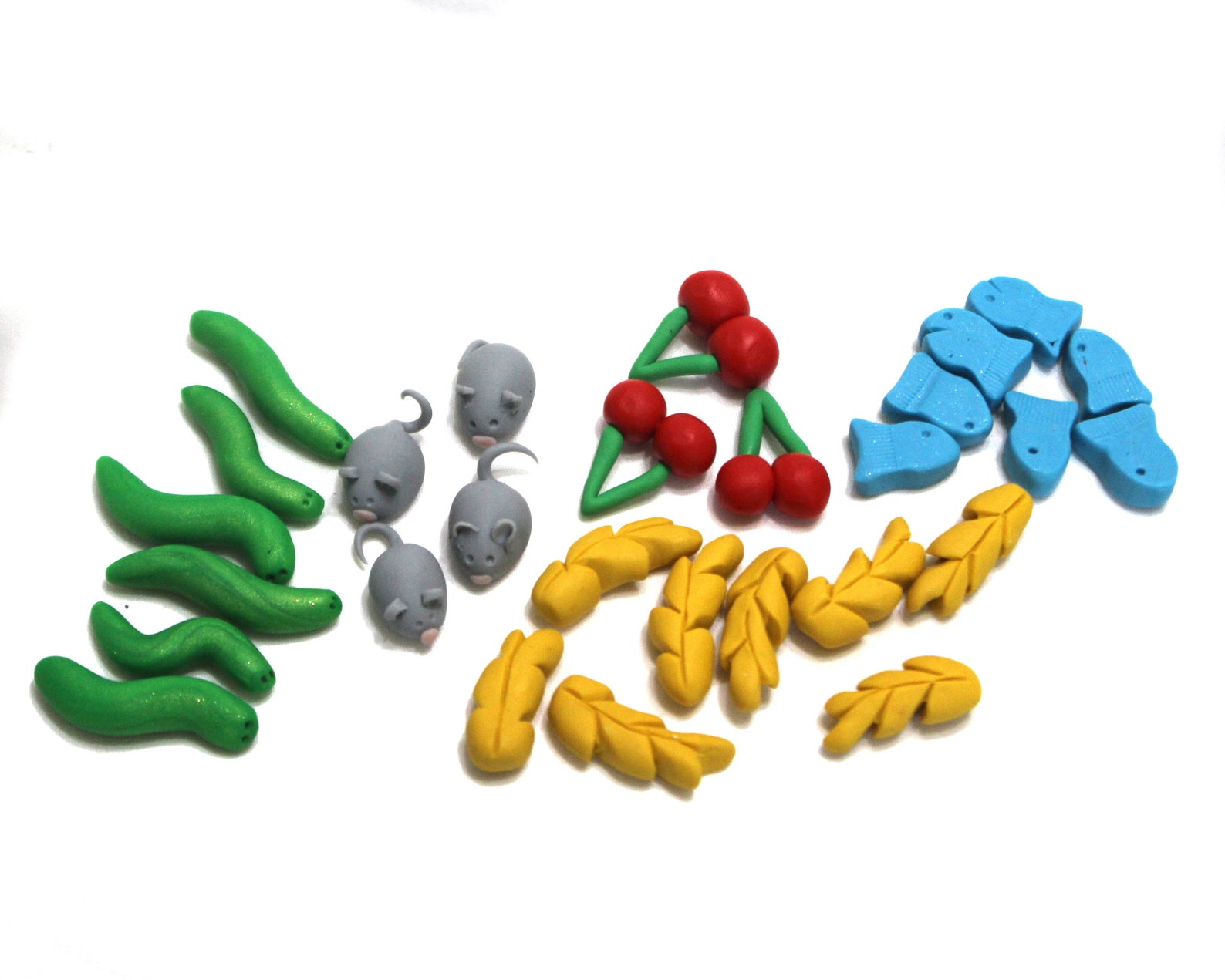 Wingspan Food Tokens 21 of Each Green Snakes Gray Mice Red Etsy