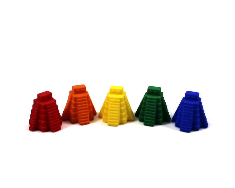 Tzolk/'in board game 3D printed ziggurat score track markers