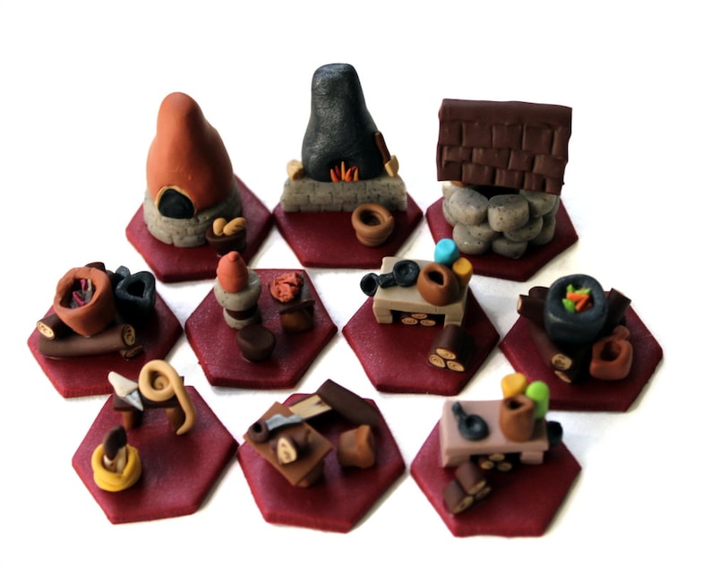 Agricola Clay Major Improvement tokens board game pieces Etsy