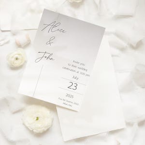 Minimalistische Hochzeitseinladung - Bearbeitbare Vorlage - Digitaler Download - Druckbare Hochzeitseinladung - Moderne Einladungsfläche